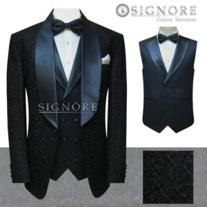 Black luxurious tuxedo three piece suit