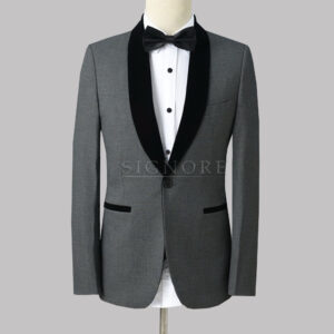 Tuxedo 2-piece suit in sliver grey tropical light-weight fabric