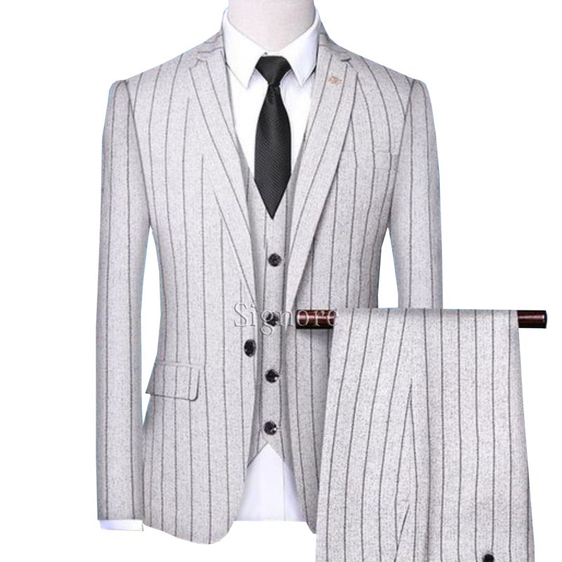 3 piece suit black and white